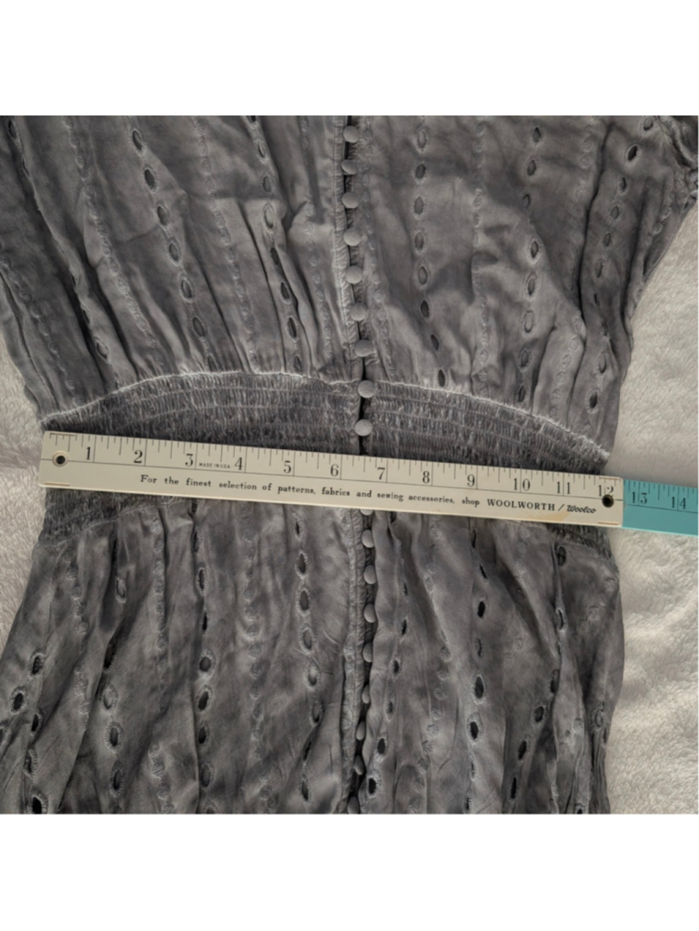 Young Fabulous & Broke Gray Eyelet Lace Maxi Dress - Large - Picture 8 of 10